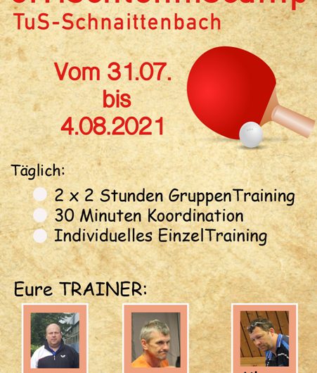 8. Schnaittenbacher Tischtennis-Camp 2021