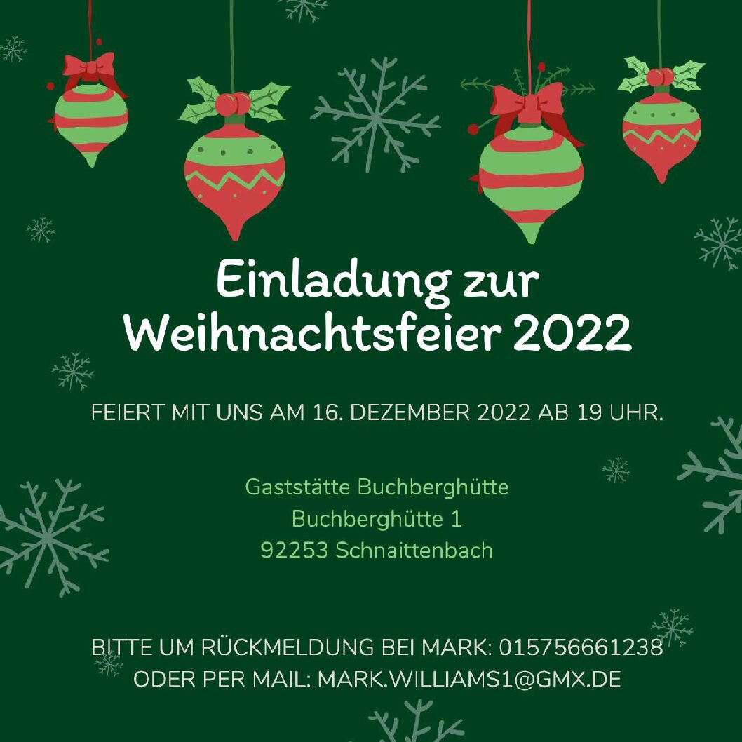 Einladung zur Weihnachtsfeier 2022